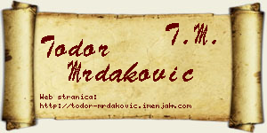 Todor Mrdaković vizit kartica